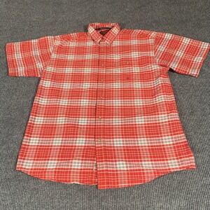 VTG Twenty X Shirt Mens 2XL Red Plaid Button Up Embroidered Heavyweight Outdoors